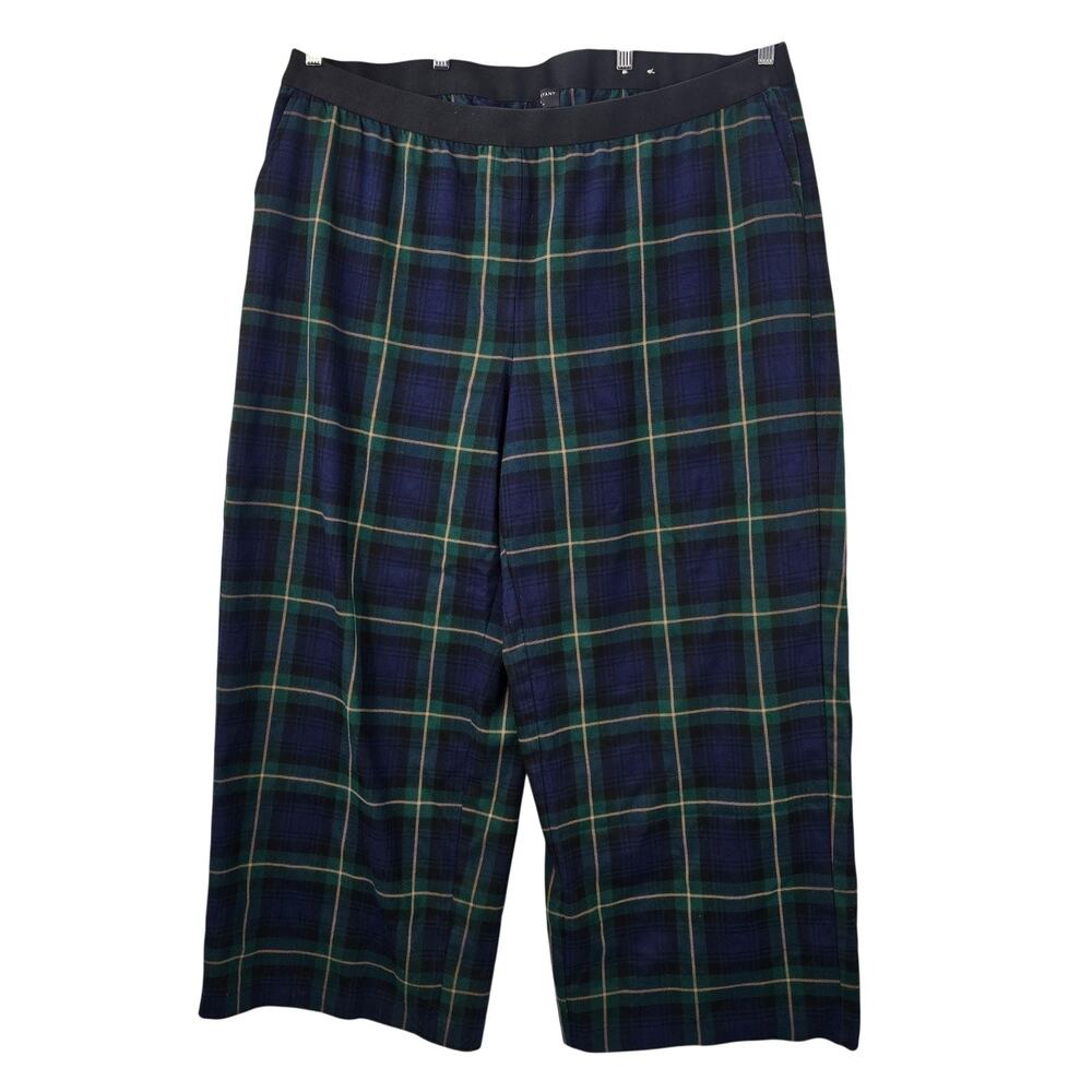 Lane Bryant Pants Womens 24w Green Plaid Twill Pull On Relaxed Plus Work Pockets
